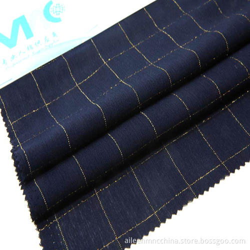 rayon crinkle with golden check lurex